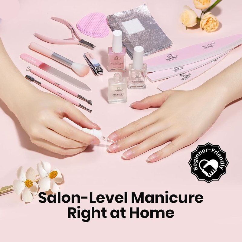 Beetles Gel Polish Remover Kit - 14-Piece Nail Care Set with Cuticle Oil & Glass Files | Perfect Gift for Women