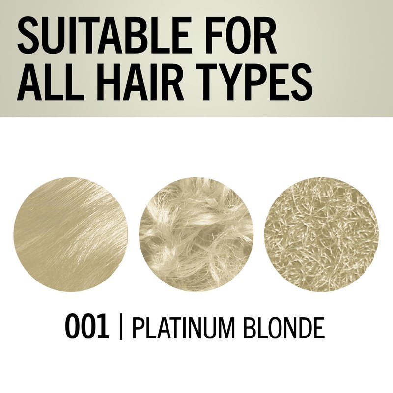 Schwarzkopf Keratin Blonde Hair Dye Platinum Blonde 001, Ultra Lightening Kit, 1 Application - Hair Bleach Enriched with Keratin, Lightens up to 9 Levels and Protects Hair from Breakage (Pack of 2)