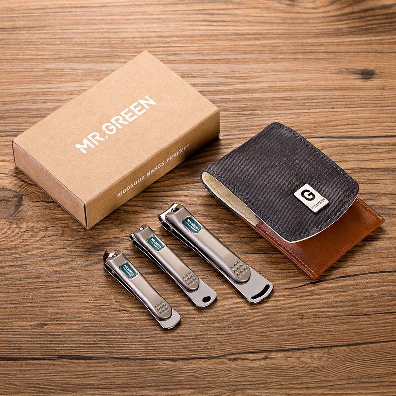 MR.GREEN Nail Clippers Set - 3 Pcs Stainless Steel Nail & Slant Edge Toenail Clippers for All Users
