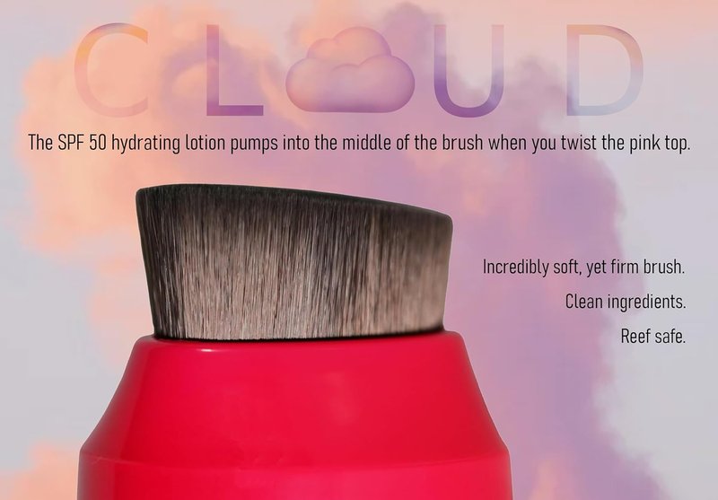 CLOUD Mineral Sunscreen Lotion - SPF 50 - No-Mess Applicator for Family & Kids | Reef Safe, Fragrance Free, Moisturizing
