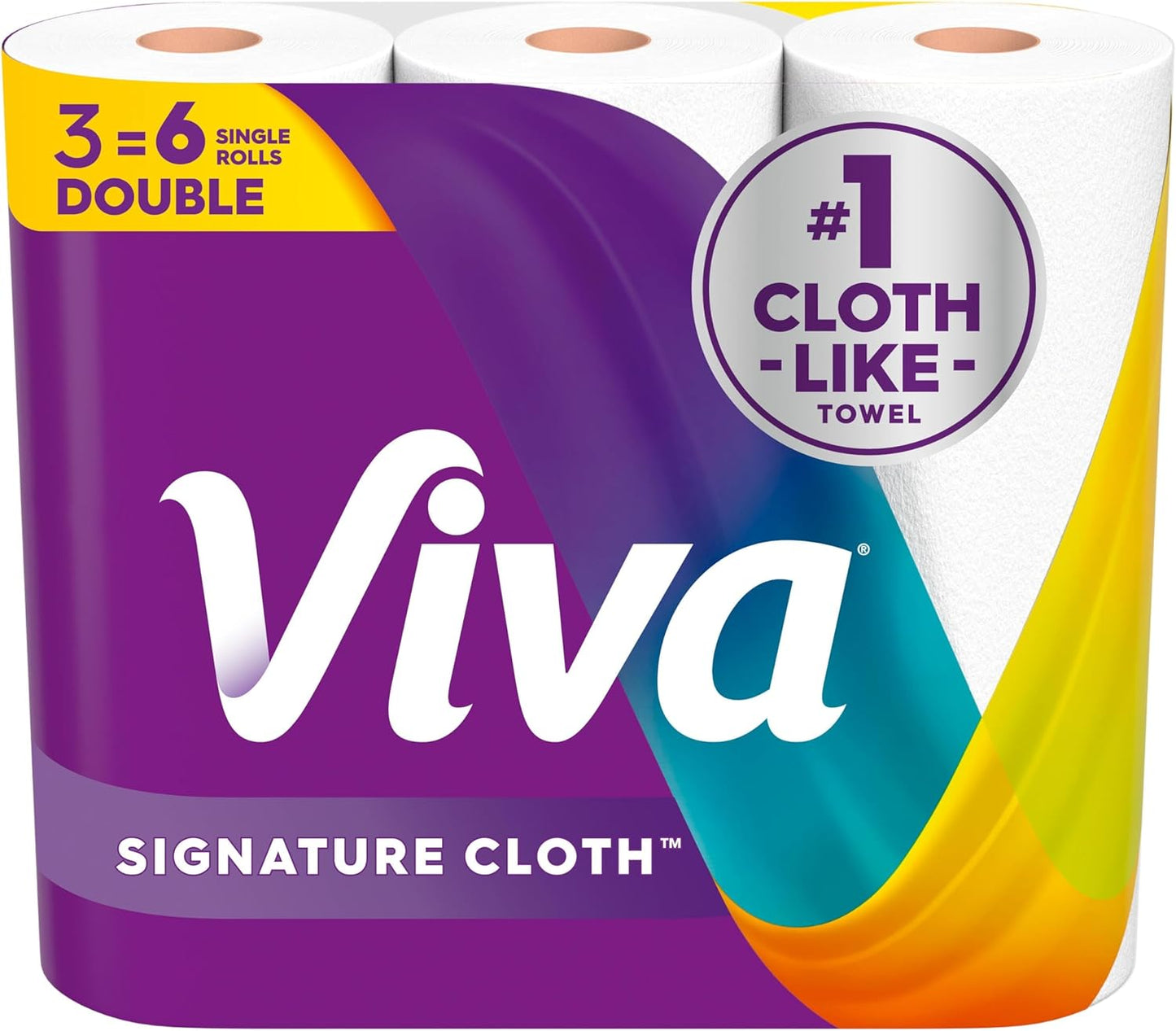 Viva Signature Cloth Paper Towels - Choose-A-Sheet, 3 Double Rolls | 86 Sheets Each