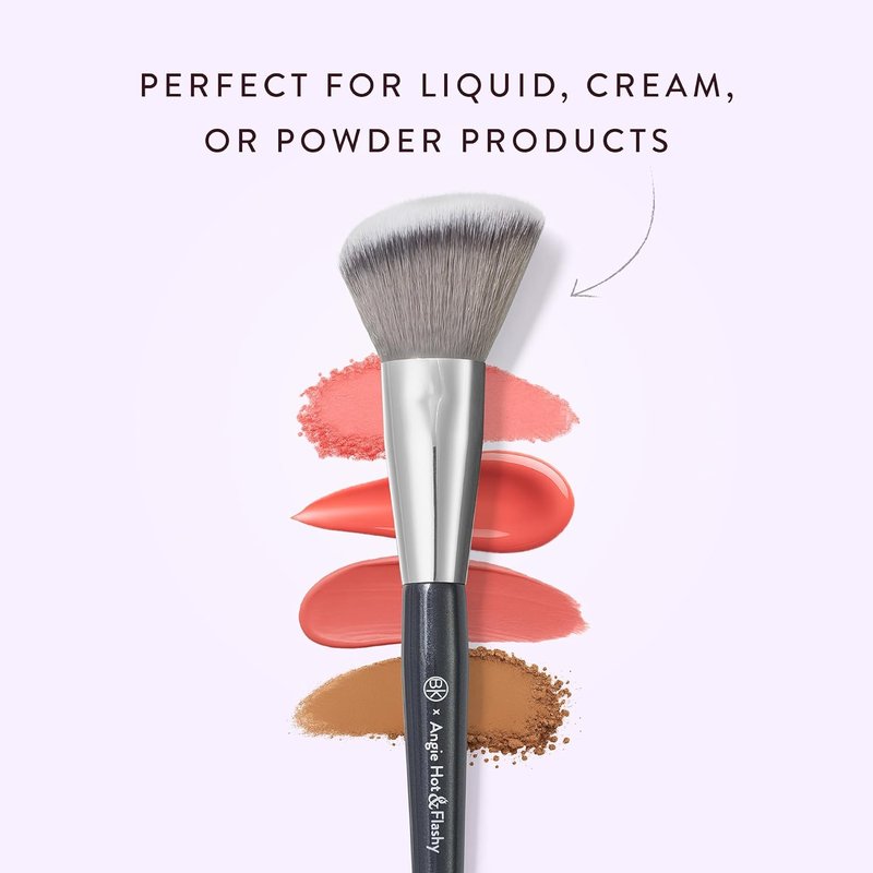 BK Beauty - Angie Hot & Flashy A507 Angled Blush Brush - Fluffy Brush for Seamless Blush, Bronzer & Contour Finish