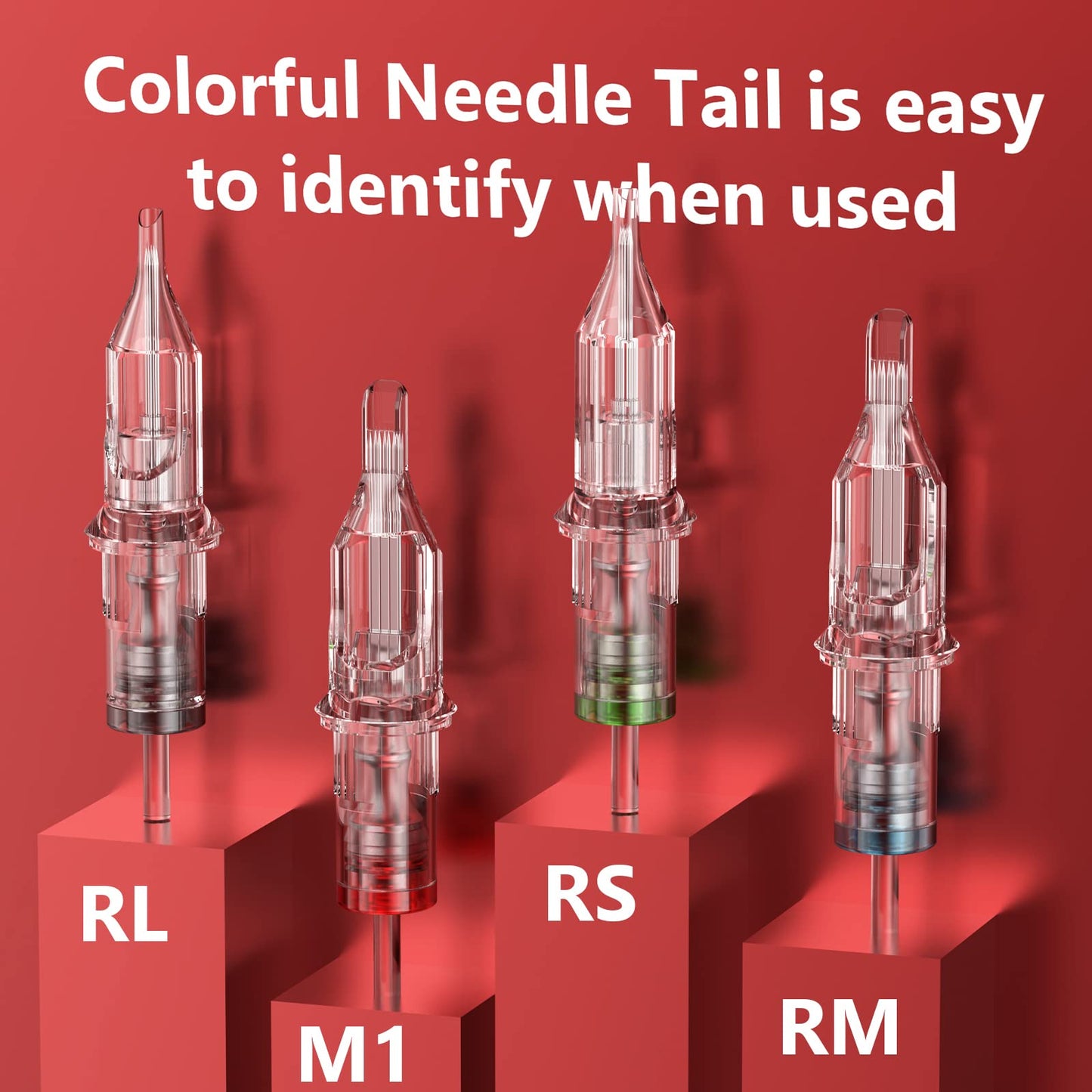 Wormhole Tattoo Cartridge Needles Long Taper 50pcs Assorted Disposable Tattoo Needle Cartridges Mixed 5RL 7RL 9RL 5RS 7RS 9RS 15M1 21M1 15RM 21RM Round Liner Shader Magnum Round Magnum