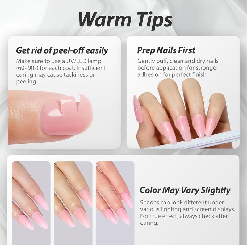 Makartt Gel Nail Polish Set - 6 Sheer Transparent Colors for Salon-Grade DIY Manicure | 15ml Each