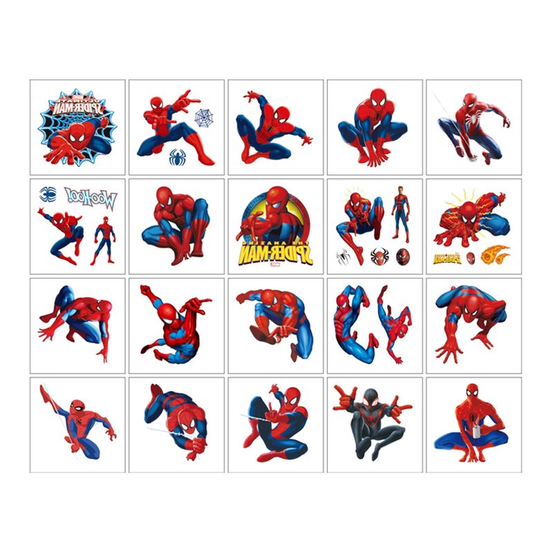20PCS Cool Spider Temporary Tattoos Stickers Cute Cartoon Waterproof Temporary Tattoos Stickers for Kids,Classroom Reward Supplies,Birthday Party Halloween and Christmas Surprise Decoration Supplies