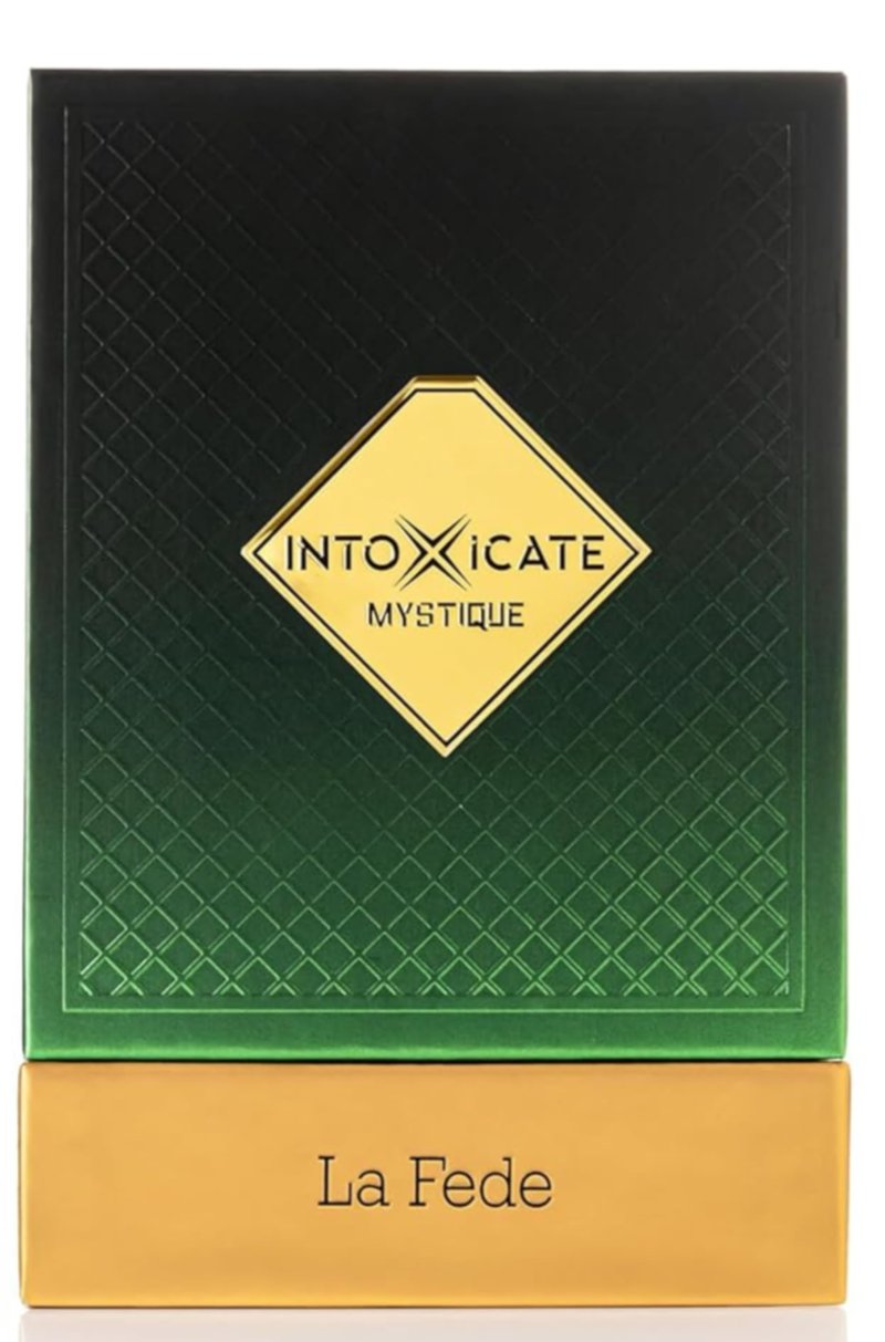 Khadlaj La Fede Intoxicate Mystique – Fresh, Woody, Balsamic, Vanilla – Extrait de Parfum Spray Long-Lasting Fragrance for Men, 3.4 Ounce / 100ml