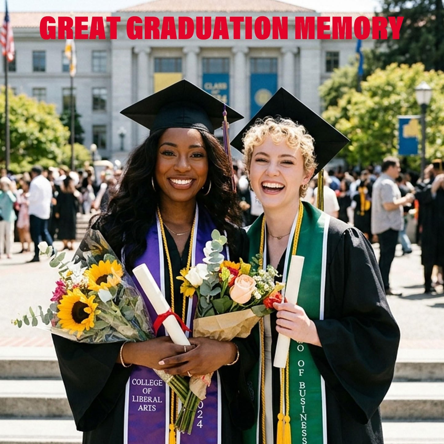 unibouti 2 Pcs Graduation Cap Headband, No-Slip Comfortable Grad Cap Headband Insert with Premium Hook and Loop Fastener, Reliable Grip for All-Day Ceremony, Fits Most Head Sizes