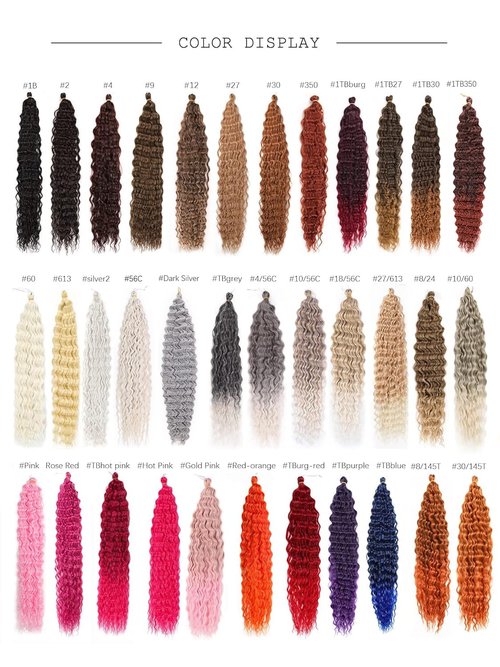 MAYSA Ocean Wave Crochet Hair Extension, 22 inch 6packs Curly Braiding Crochet Hair, Synthetic Crochet Hair Extensions for Women #1B Natural Black