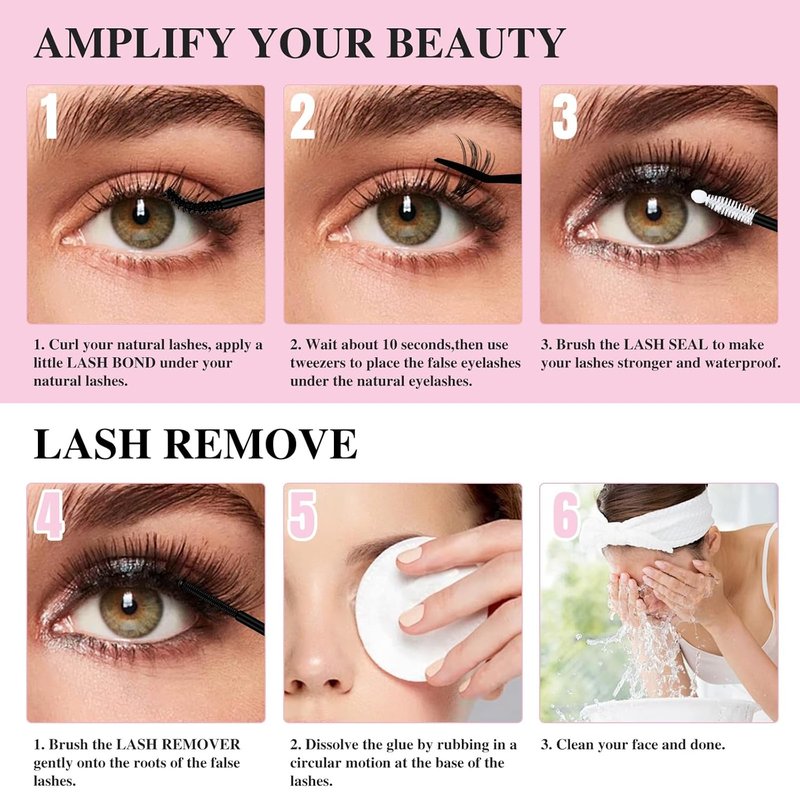 Mayhug Lash Bond & Seal - Waterproof Lash Glue Remover with Tweezers for Easy Cluster Removal