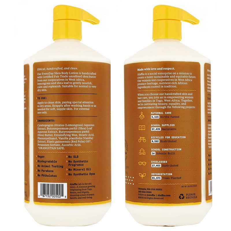 Alaffia Everyday Shea Body Lotion, Vanilla 32 fl oz