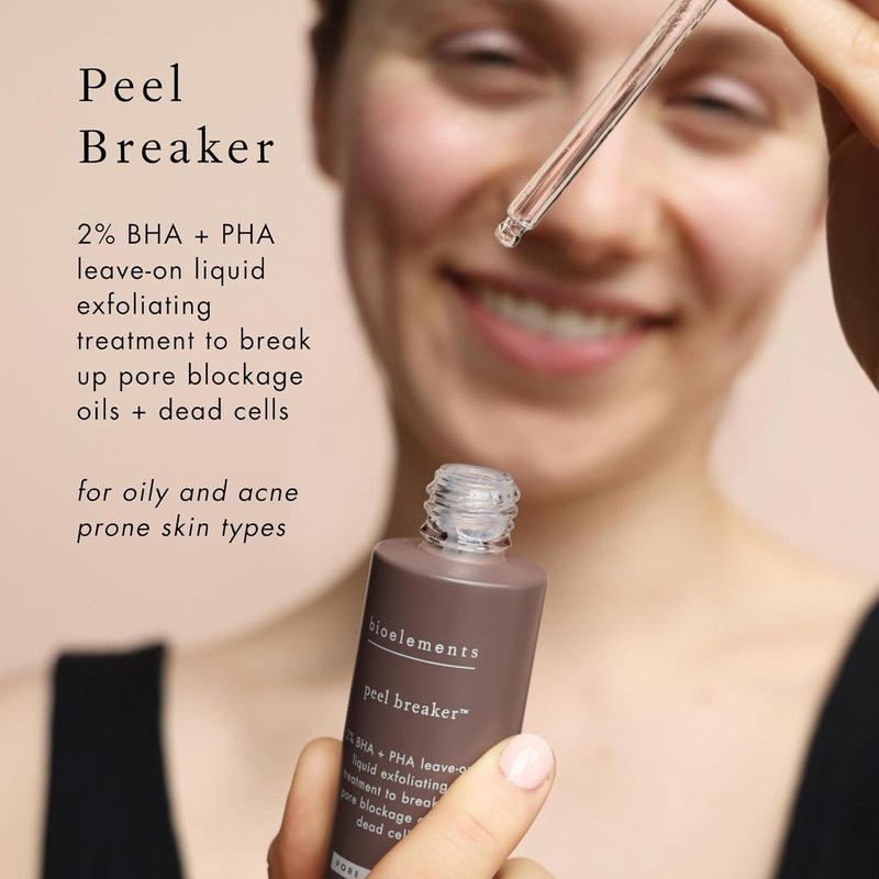 Bioelements Peel Breaker - 2% BHA + PHA Leave-On Liquid Exfoliant for Clearer Skin - 1 fl oz - Vegan, Gluten-Free