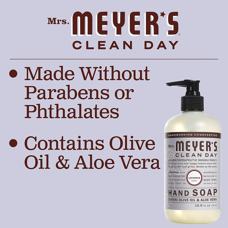 Mrs. Meyer's Clean Day Hand Soap Refill, Lavender, 33 Fl oz (Pack of 2)