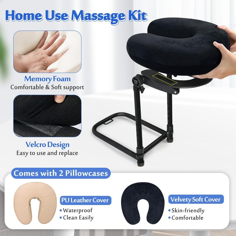 AOSSA Massage Headrest - Adjustable Face Cradle for Home Spa & Eye Surgery Recovery | Comfortable Support