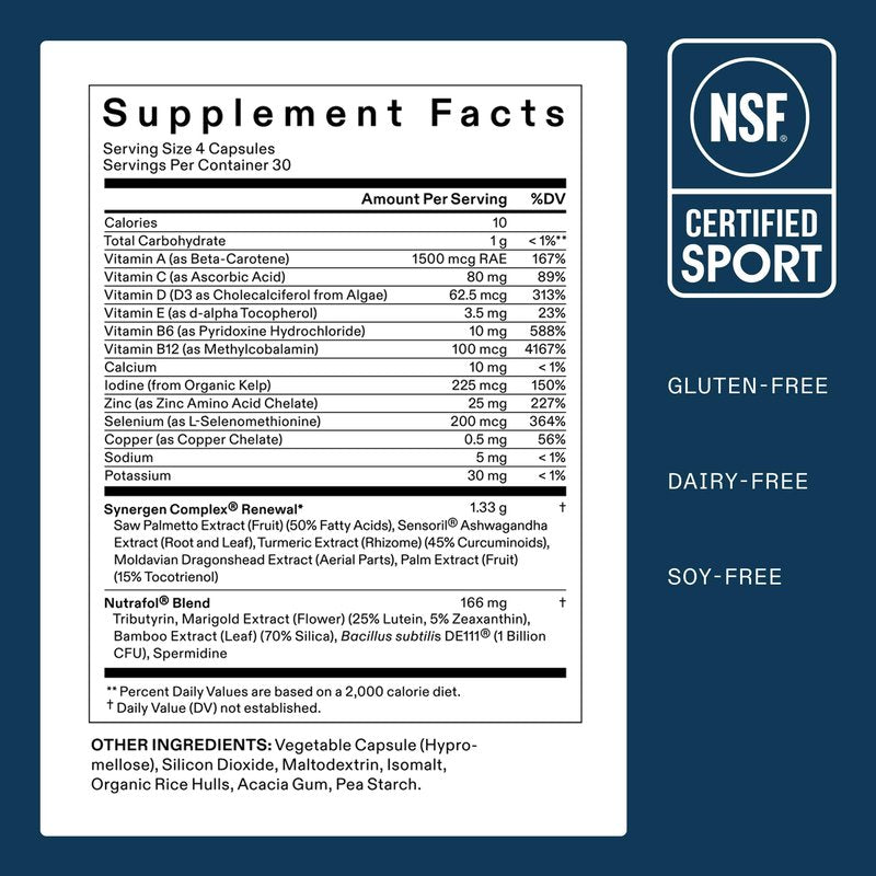 Nutrafol Men 50+ Hair Growth Supplements, Clinically Tested for Visibly Thicker Hair and Scalp Coverage, #1 Dermatologist-Recommended Hair Growth Supplement Brand - 1 Month Supply