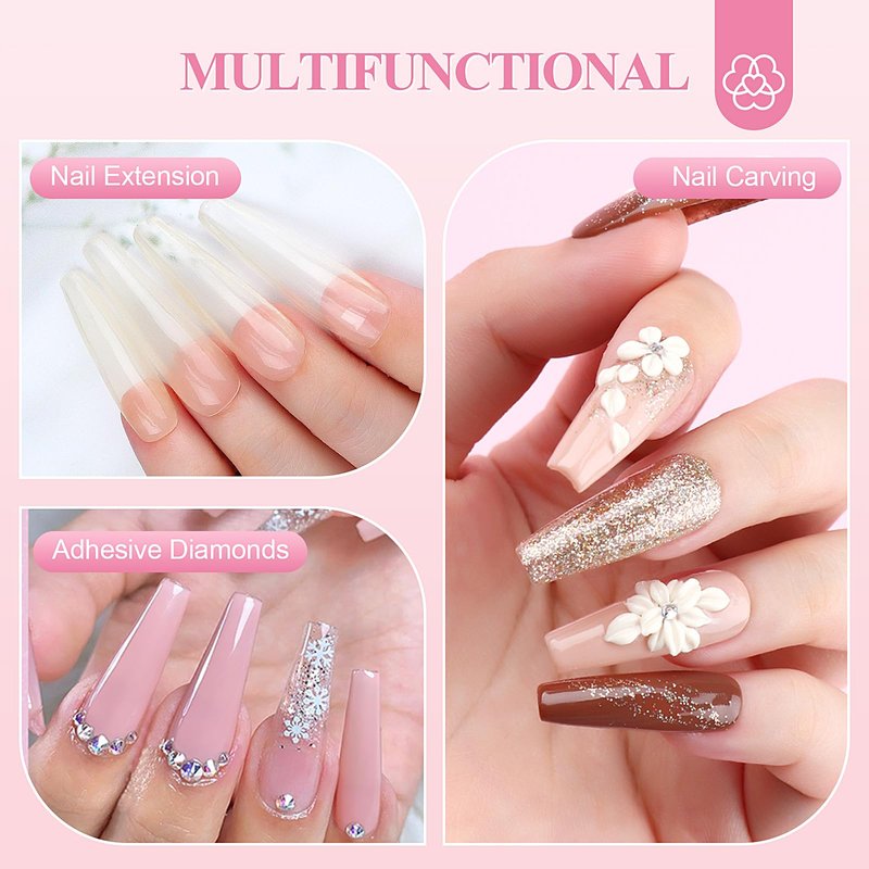 SAVILAND Acrylic Nail Kit Starter Set: Acrylic Nail Kit for Beginners with Everything White Pink Clear Acrylics Powder and Liquid Set #8/10/14 Nail Brush Forms Manicure Tools Home Nail Salon DIY