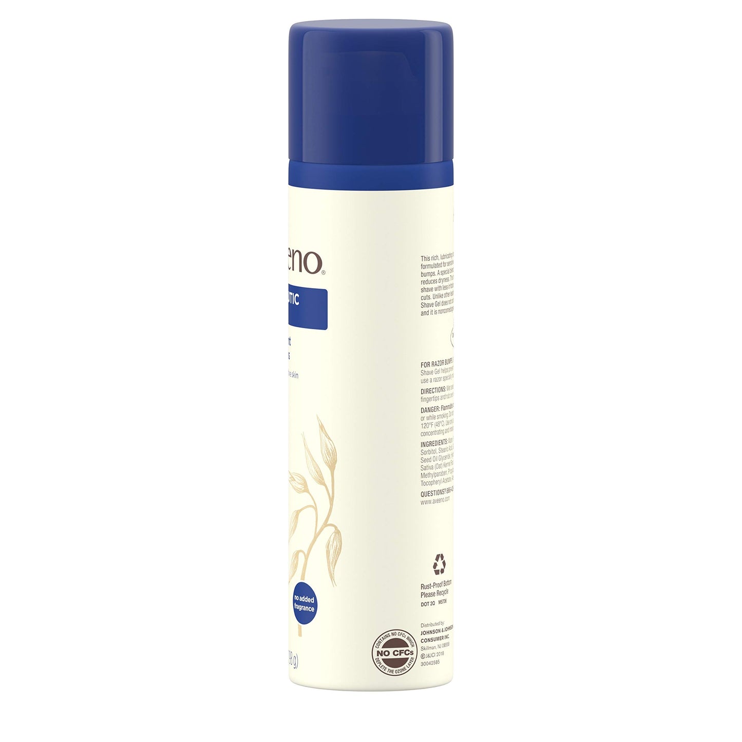 Aveeno Therapeutic Shave Gel with Oat and Vitamin E to Help Prevent Razor Bumps and Soothe Dry and Sensitive Skin, No Added Fragrances and Non-Comedogenic, 7 oz