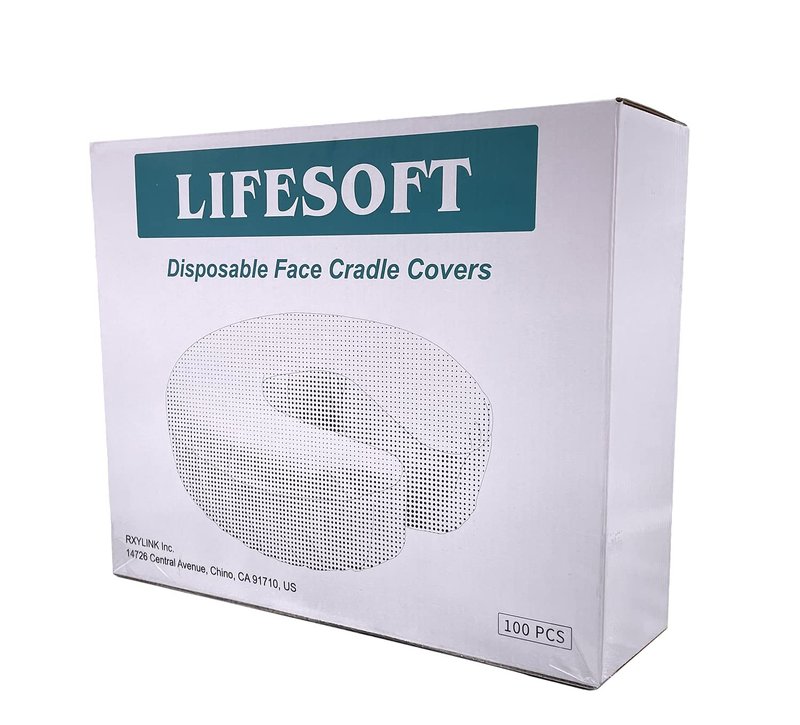 LIFESOFT Disposable Fitted Face Cradle Covers Silky Massage Headrest Covers Box of 100