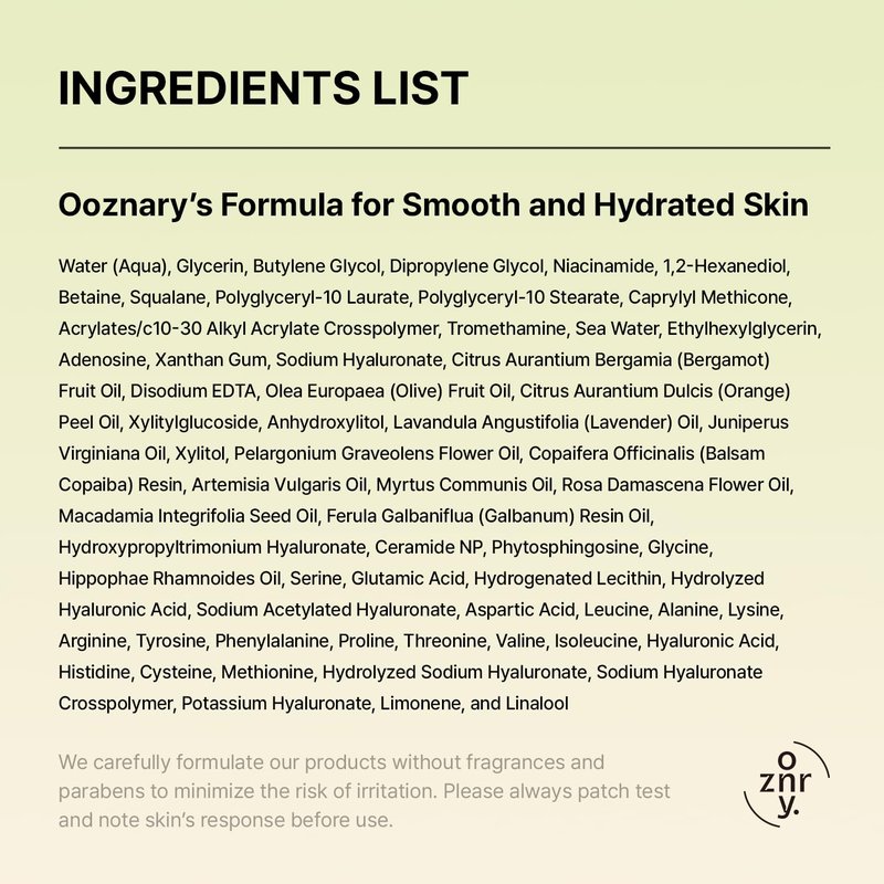 Ooznary Jet Blue Serum with 8 Types of Hyaluronic Acid plus Squalane and Ceramide, Extra Hydrating for Skin 1.6 fl oz. | 50 ml