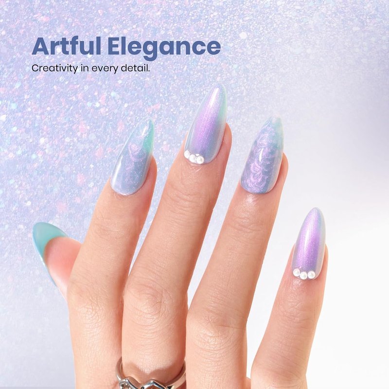 Beetles Pearl Gel Nail Polish - Lavender Nebula Blue Shimmer | 15ml Long-Lasting UV Gel for Stunning Nail Art