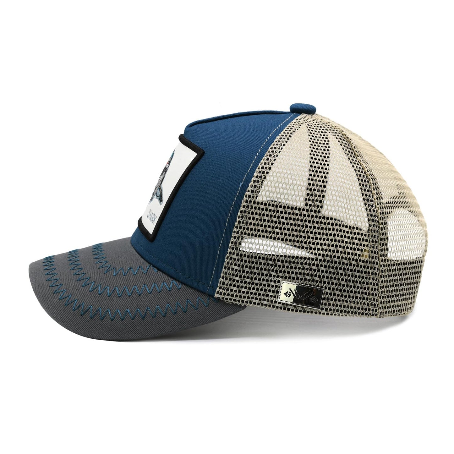 Wodeal Boys Shark Trucker Hat, Toddler Snapback Mesh Baseball Caps for Kids Ages 2-8 Blue