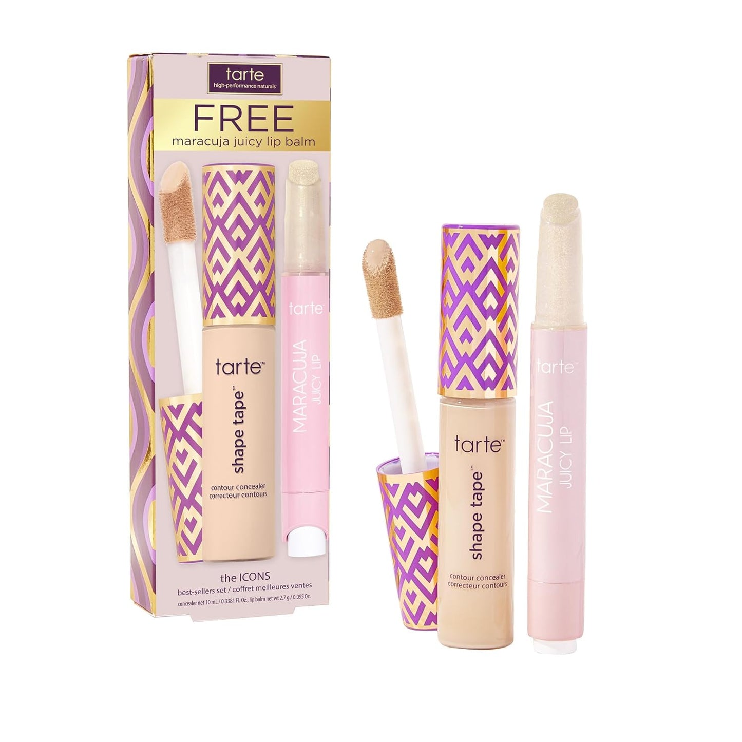 Tarte Shape Tape Concealer & Maracuja Juicy Lip Duo - Full Coverage for Dark Circles & Fine Lines | Vegan Hydrating Gloss Balm
