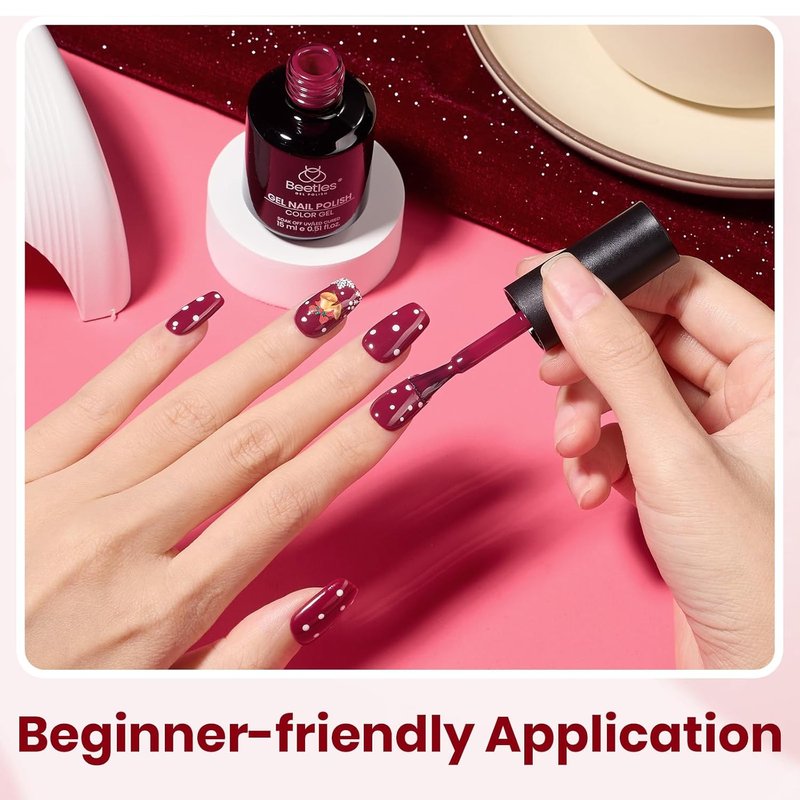 Burgundy Red Gel Nail Polish - Long-Lasting Soak Off UV/LED | 15ML Wine Color for DIY Manicure