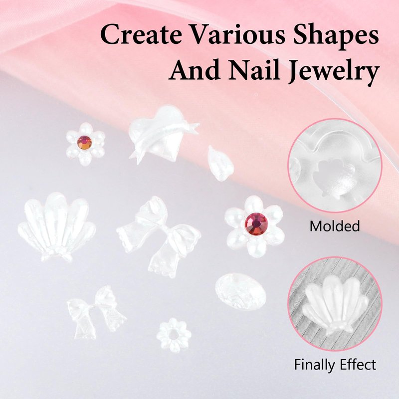 EBANKU 3D Sculpting Gel for Nail Art, 15g White Pearl Solid Builder Nail Gel Non-Sticky Hard for Carving Molding Nail Extension with Silicone Mold, Pen, Soak Off UV/LED Nail Art Salon Home DIY