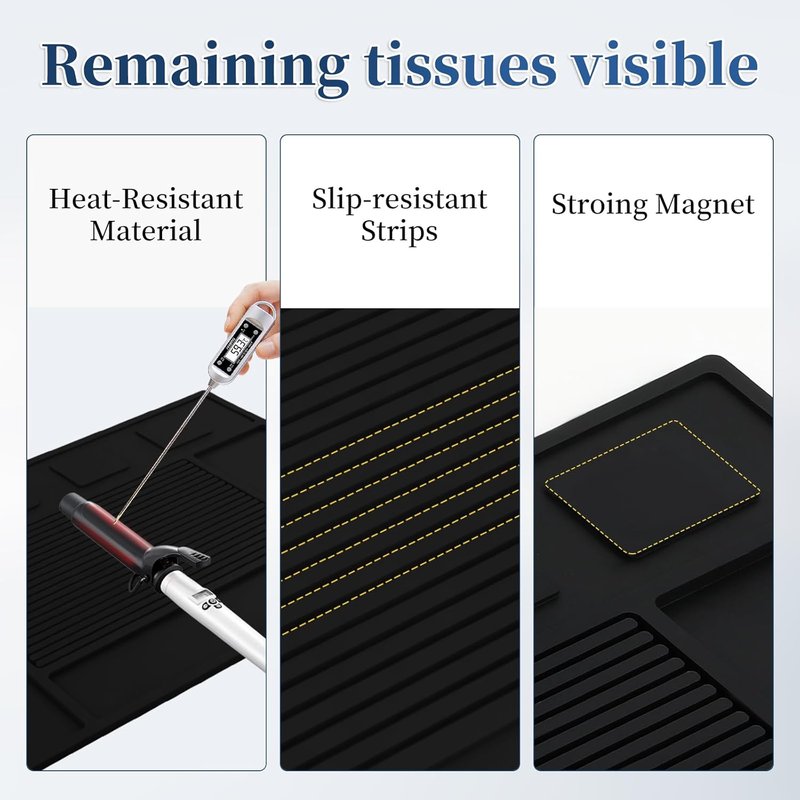 Magnet Barber Mats - 4Pcs Silicone Organizer Mats with 5 Magnets | Non-Slip Heat-Resistant Pads for Professionals