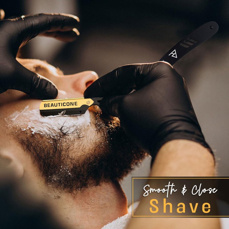 BEAUTICONE Straight Razors for Men, Straight Edge Razor, Single Edge Replacement Blades, Stainless Steel, Barber Razor for Men's Shaving, Barber Shaving Knife