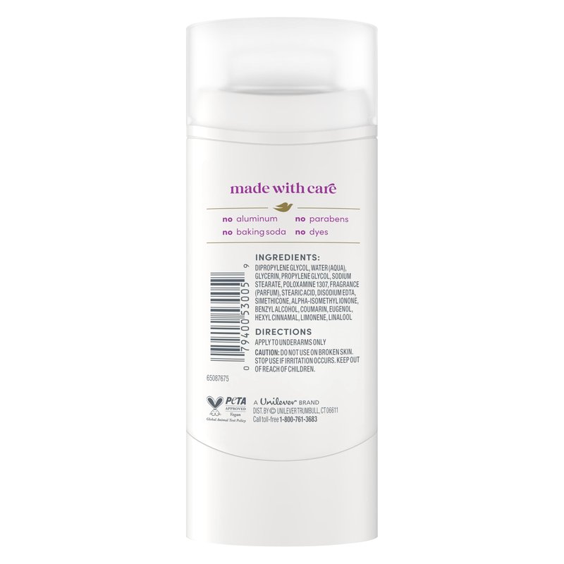 Dove Deodorant Stick for 72 Hour Odor Protection Coconut & Pink Jasmine Aluminum Free 2.4 oz