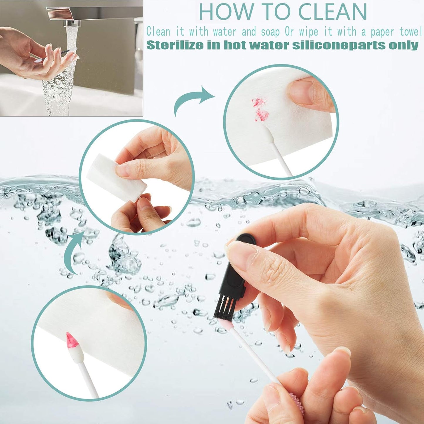 Strogem Reusable Cotton Swabs - Multifunctional Portable Silicone Q-Tips with Mirror | Gray