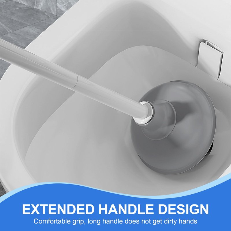 Silkyhose Toilet Brush and Plunger, 3 in 1 Toilet Bowl Brush and Holder with Crevice Cleaning Brush Wall Mounted Household Bathroom Cleaning Tools Combo Set(White-Gray)