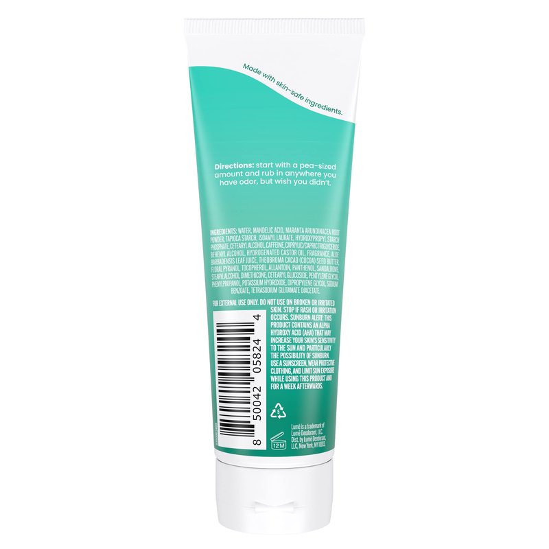 Lume Whole Body Deodorant - Invisible Cream Tube - 72 Hour Odor Control - Aluminum Free, Baking Soda Free, Skin Safe - 3.0 ounce (Minted Cucumber)