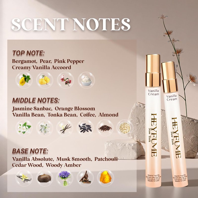 Pheromones Perfumes for Women Mini: Long Lasting Extrait De parfum - Creamy Vanilla Perfume Oil with Citrus Accents & Warm Amber Musk Blend - Strong Intensity Travel Size Spray 0.41 fl Made in USA