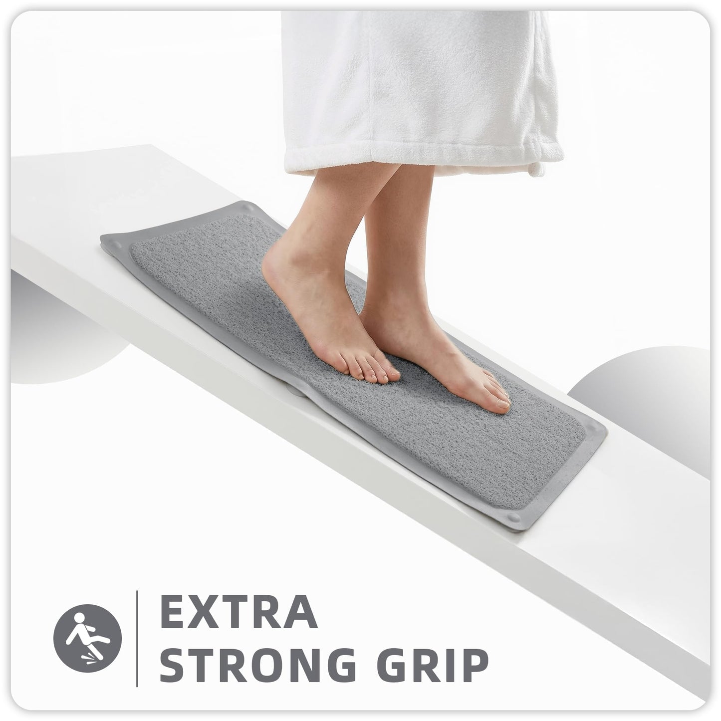 Upgraded Non Slip Shower Mat,Anti Slip Bathtub Mat with Suction Cups,Scrubber Mats,Easy to Clean,Quick Drying,Loofah Bath Mat for Tub,Shower,Bathroom.24''x24''