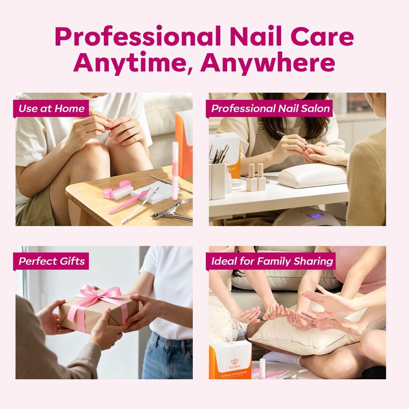 Modelones Cuticle Remover Kit - Complete Nail Care Set with Liquid, Oil Pen, Trimmer & Nipper