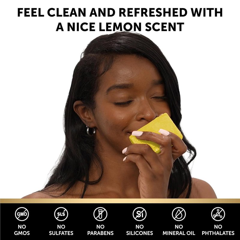 Brightening Lemon & Turmeric Kojic Acid Soap - Vitamin C, Retinol & Collagen | Dark Spot Corrector - 3 Pack with African Net
