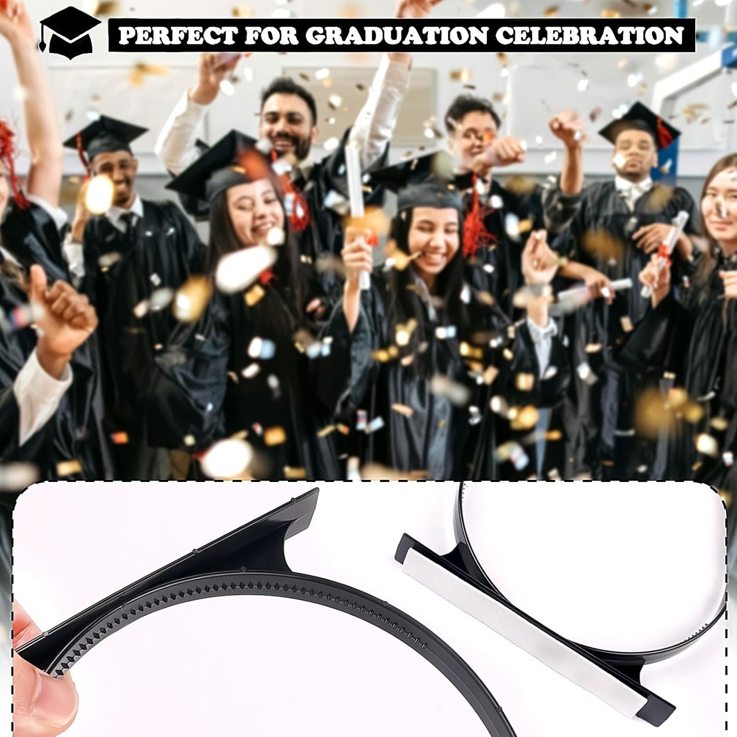 Totelux Graduation Cap Headband, Grad Cap Headband Insert, Anti-fall Hairband, Secure Graduation Hat Accessories for Graduates Students Women