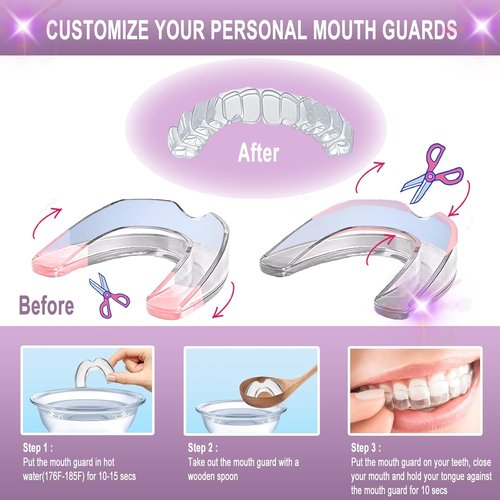 Mouth Guard for Grinding Teeth at Night,8 Pack Night Guards for Teeth Grinding,2 Size Mouth Guard for Sleeping,Reusable Mouth Guards for Clenching Teeth at Night