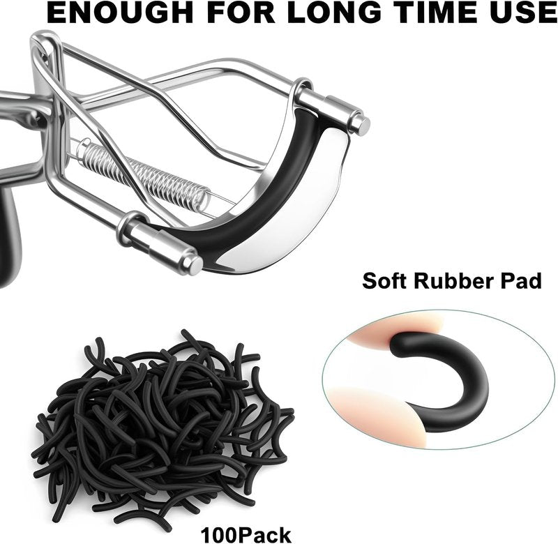 Elf | 30-Pack Eyelash Curler Refills - Silicone Rubber Pads for Perfect Curling | Black