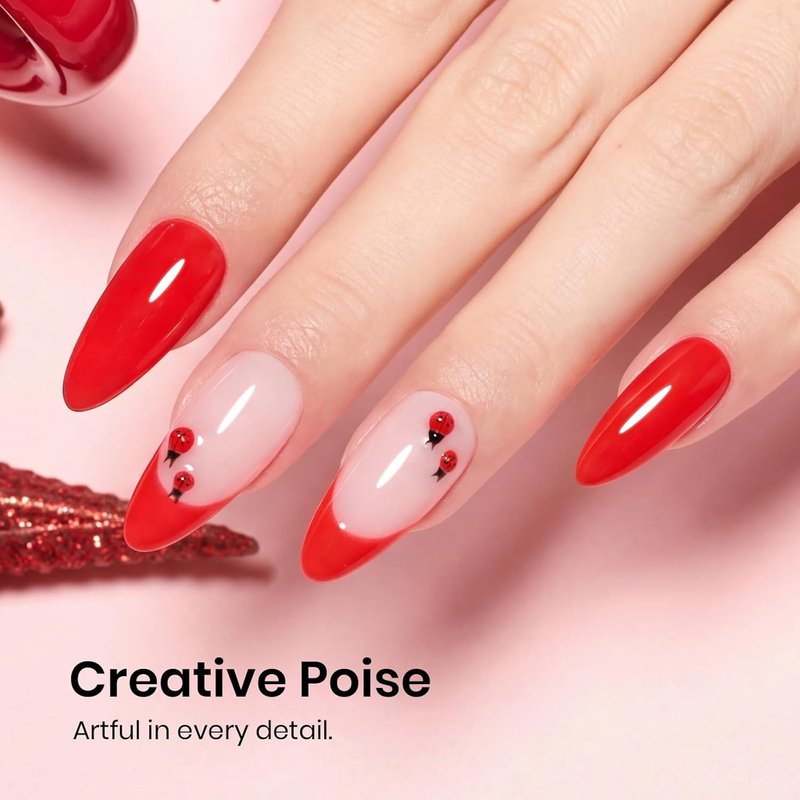 Beetles Red Gel Polish - Bright Red Soak Off UV LED Nail Polish | 15ML Long-Lasting Summer Manicure