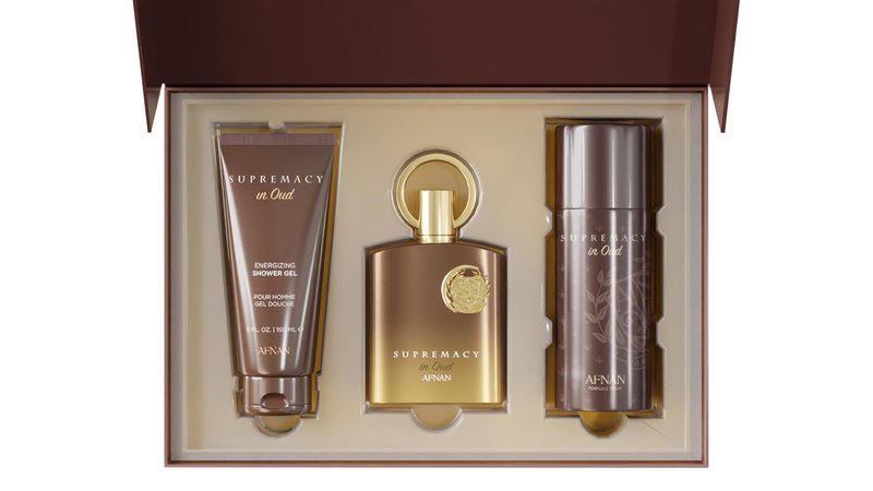 Afnan Supremacy in Oud Luxury Perfume Gift Set - Extrait De Parfum (3.4 oz) + Deodorant (5.1 oz) + Shower Gel (5.1 oz) | Intense & Opulent Oud Fragrance