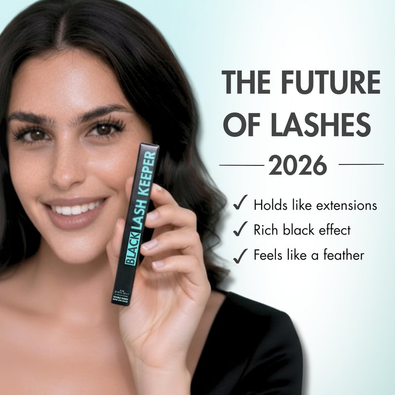 Gazelle 2in1 Lash Keeper Cluster Lash Glue & Sealer, Fast-Dry Black Lash Adhesive with 360° Slim Precision Brush, Waterproof & Sweat-Resistant, 7–10 Day Hold, Latex-Free Gentle for Sensitive Eyes