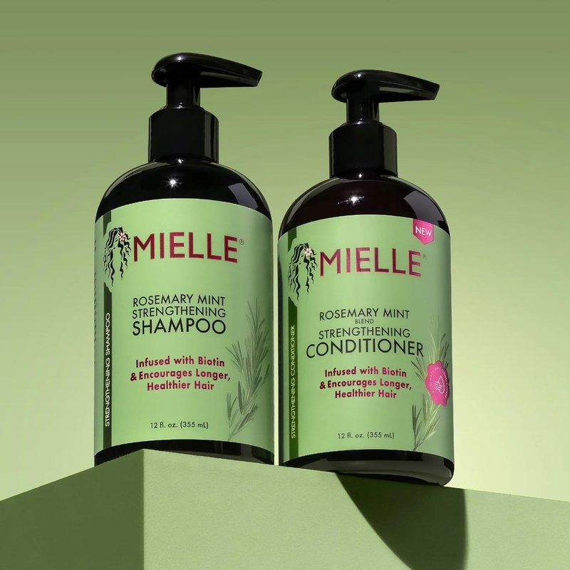 Mielle Rosemary Mint Biotin Shampoo & Conditioner Set | Promotes Stronger, Healthier Hair - 2 PCS