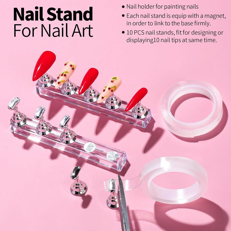 Nail Art Brushes Set - 11PCS Professional Nail Design Tools with Stand & Dotting Tools | Ideal for Creative Nail Painting