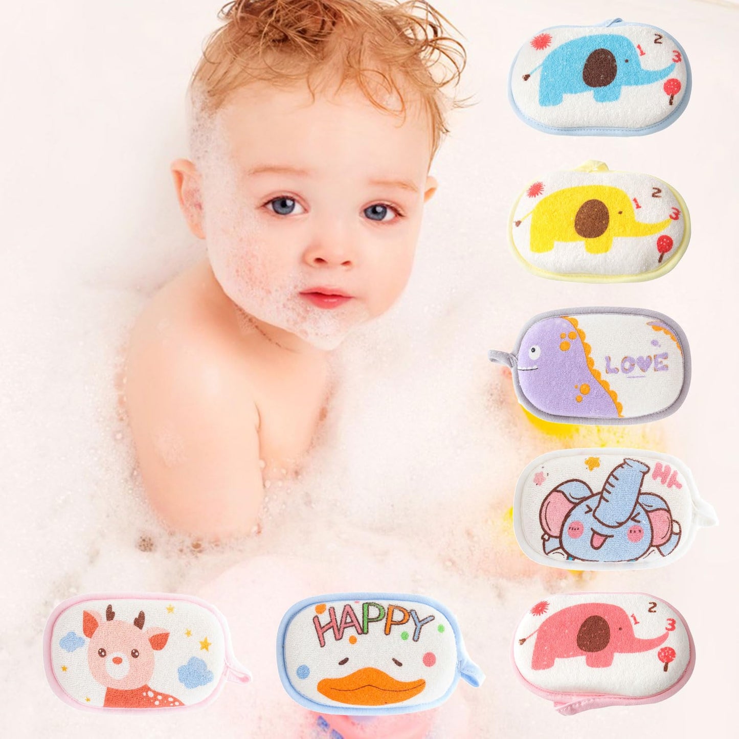 Kids Bath Sponge Soft Shower Sponge Skin Protective Baby Shower Sponges Newborn Toddler Bath Foam High Absorbent Sponge