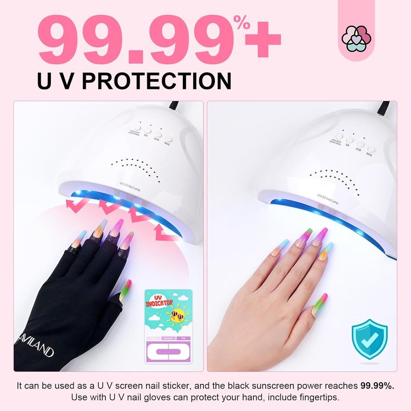 Saviland French Manicure Kit - 4PC Nail Art Stamper & 100PC Polish Protectors for Perfect Nails