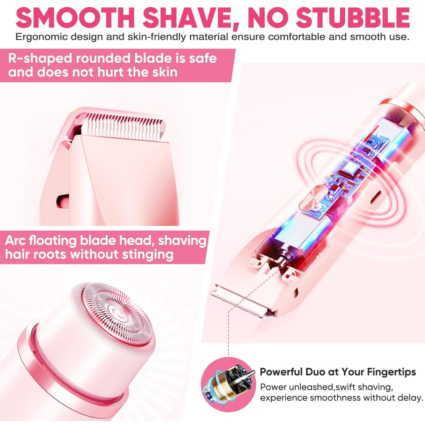 XDesign Bikini Trimmer for Women, 2 in 1 Electric Razors for Women, Dermave Bikini Shaver, IPX7 Waterproof & Easy Cleaning, Ceramic Blade, 120 Min Cordless Runtime, Ultra Low Silent