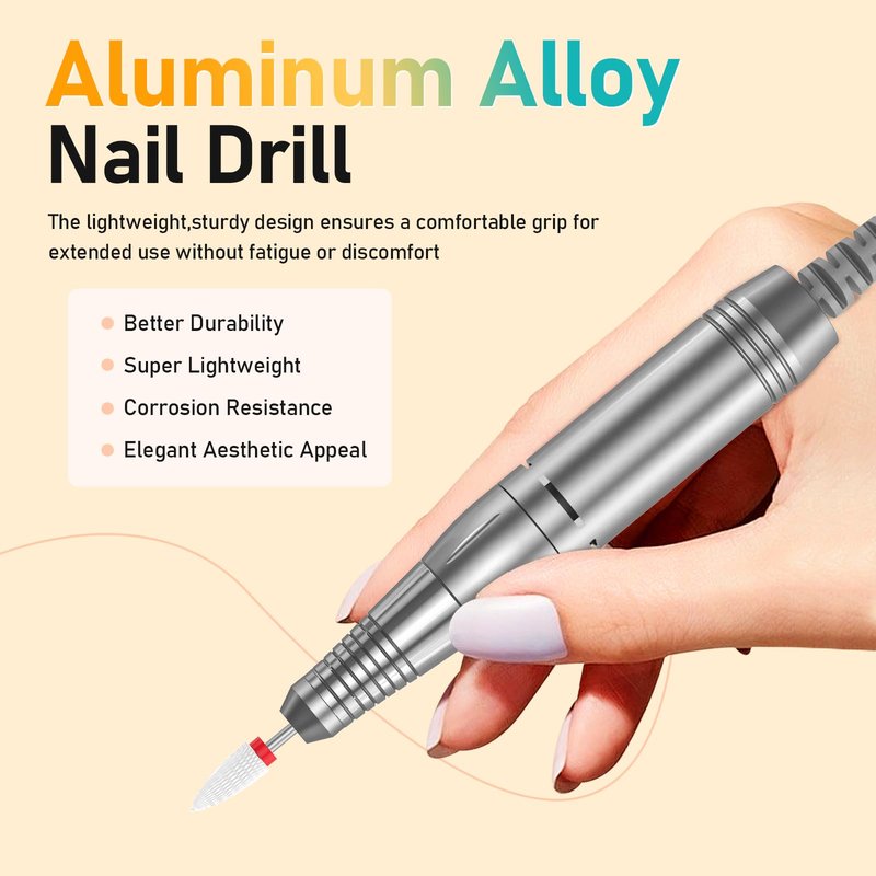 Portable Nail Drill Electric File: 35000RPM Professional Rechargeable Nail E File Machine,for Acrylic Nails Gel Polishing Removing, Cordless Efile with Bits Kit for Manicure Salon Home (Pink)