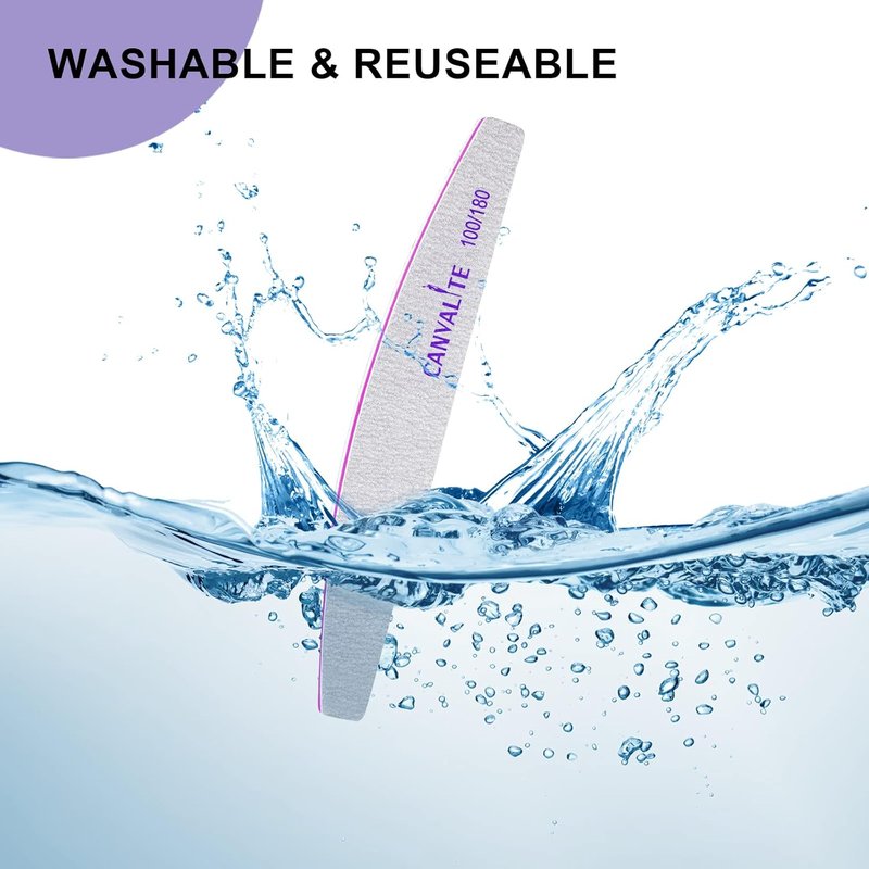Canvalite Nail Files - 10 PCS Professional Double-Sided Emery Boards (100/180 Grit) for Home & Salon Use